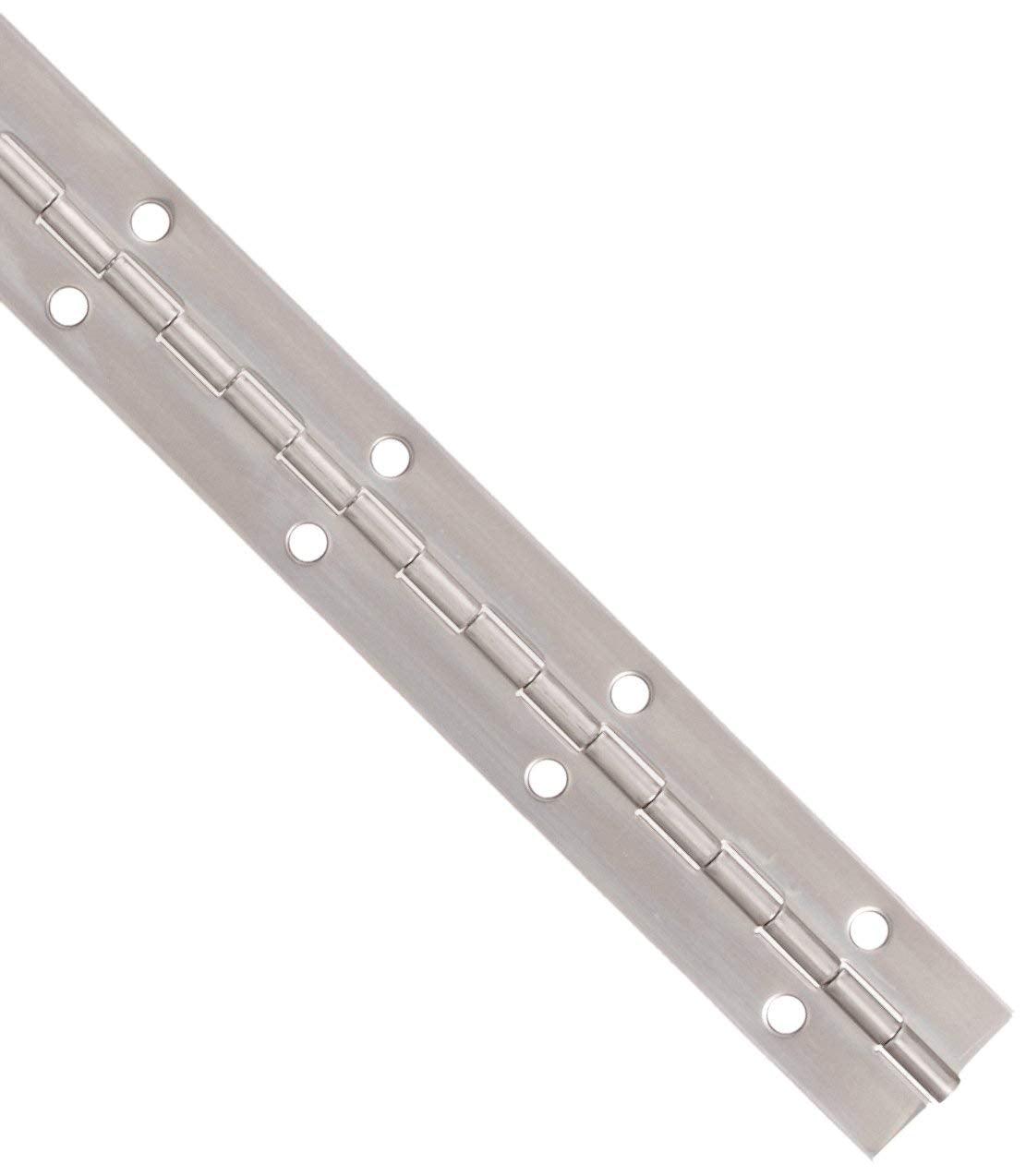 Stainless Steel Continuous Hinge with Hole, Bright Annealed Finish (1 Foot, 1-1/2 Inches)