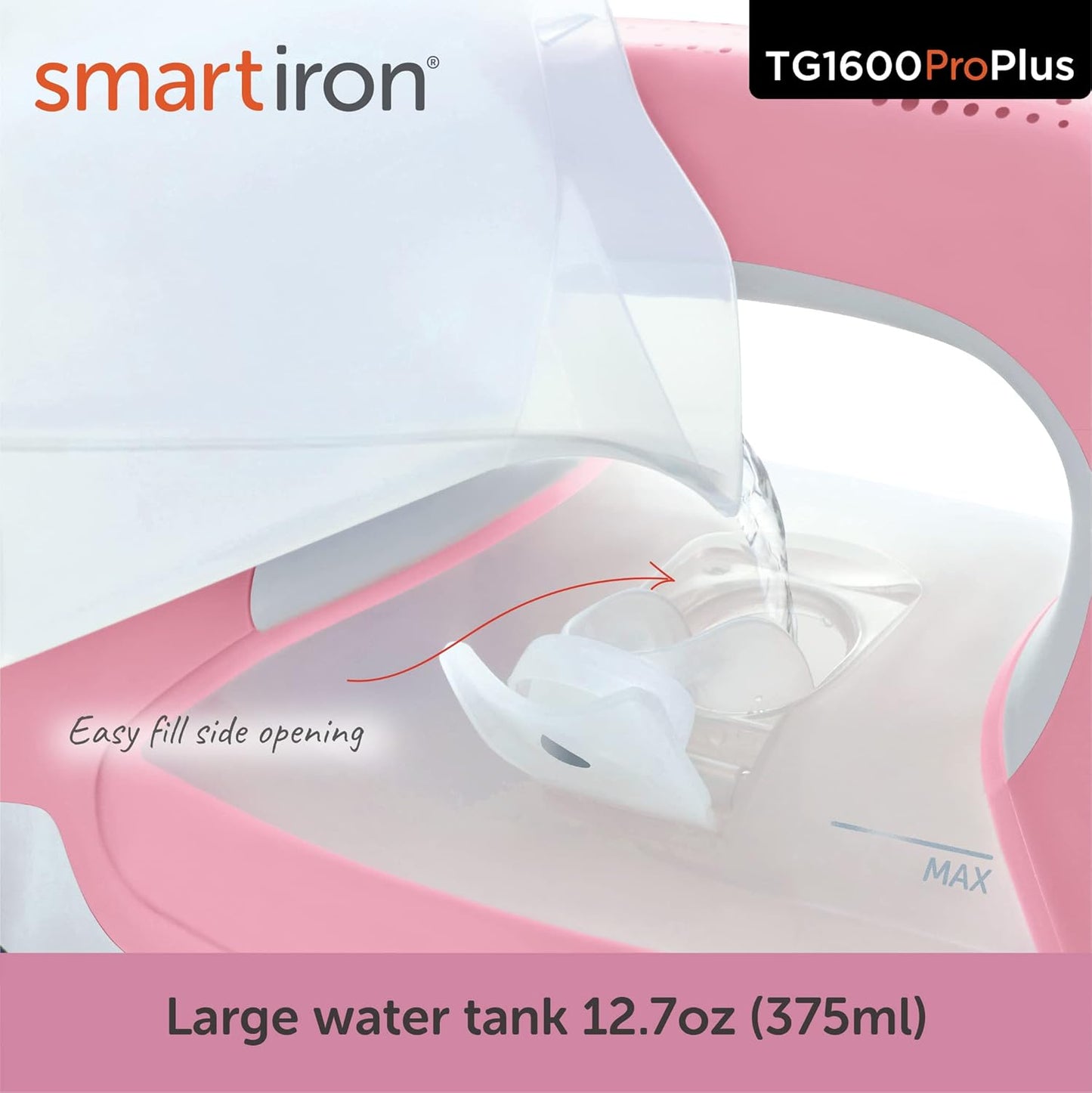 oliso TG1600 ProPlus Smart Iron with Auto-Lift – 1800 Watt Steam Iron for Clothes, Sewing, Quilting & Crafting – Diamond Ceramic-Flow Soleplate, Rosé