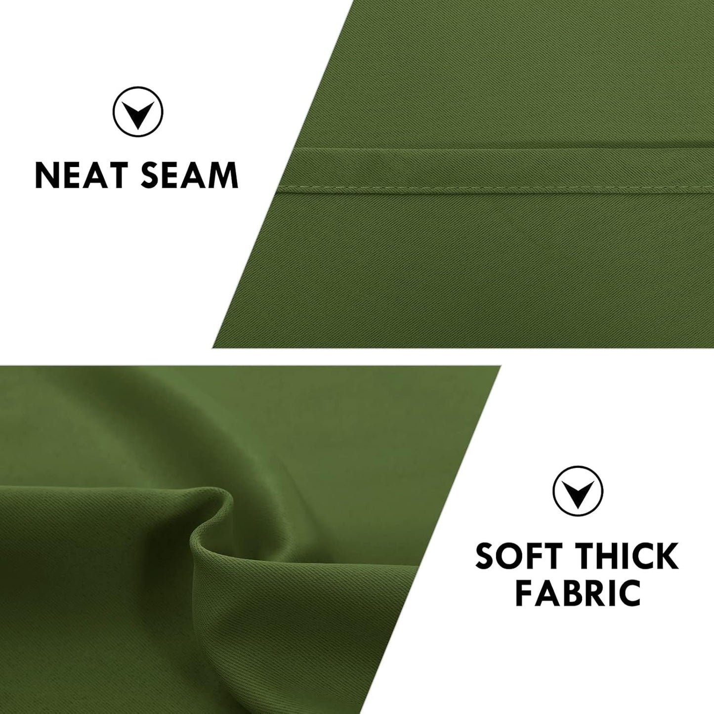 DWCN Olive Green Room Darkening Blackout Curtains - Thermal Insulated Privacy Energy Saving Window Curtain Drapes 52 x 54 inch Length, Set of 2 Bedroom Living Room Curtains