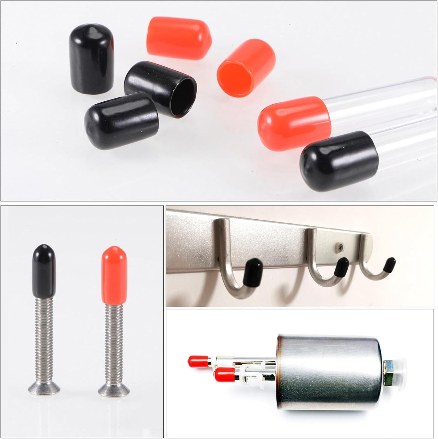 uxcell 20pcs Rubber End Caps 6mm(1/4 inch) ID Vinyl PVC Round Tube Bolt Cap Cover Screw Thread Protectors Pink