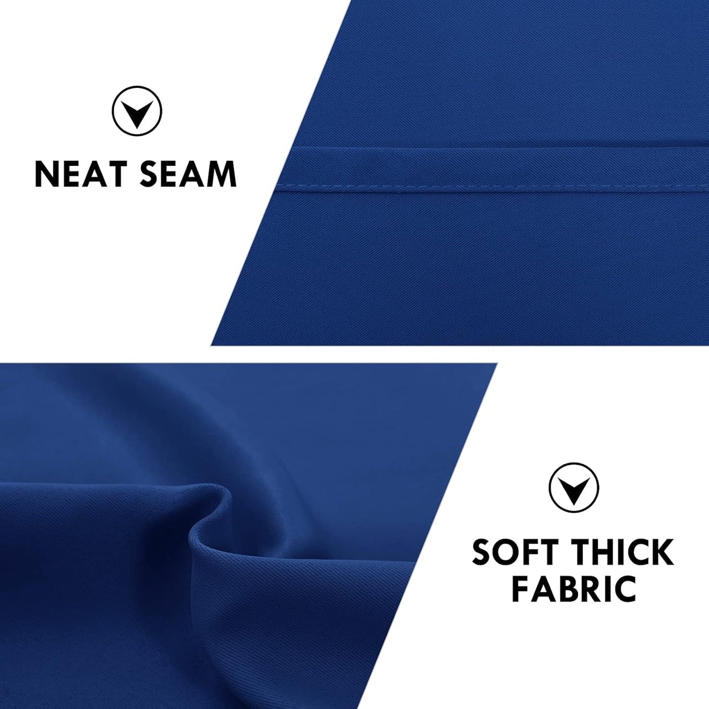 DWCN Blackout Curtains Room Darkening Thermal Insulated Bedroom Curtains Window Curtain Panels, 42 x 63 inches Long, Set of 2 Classic Blue Rod Pocket Drapes