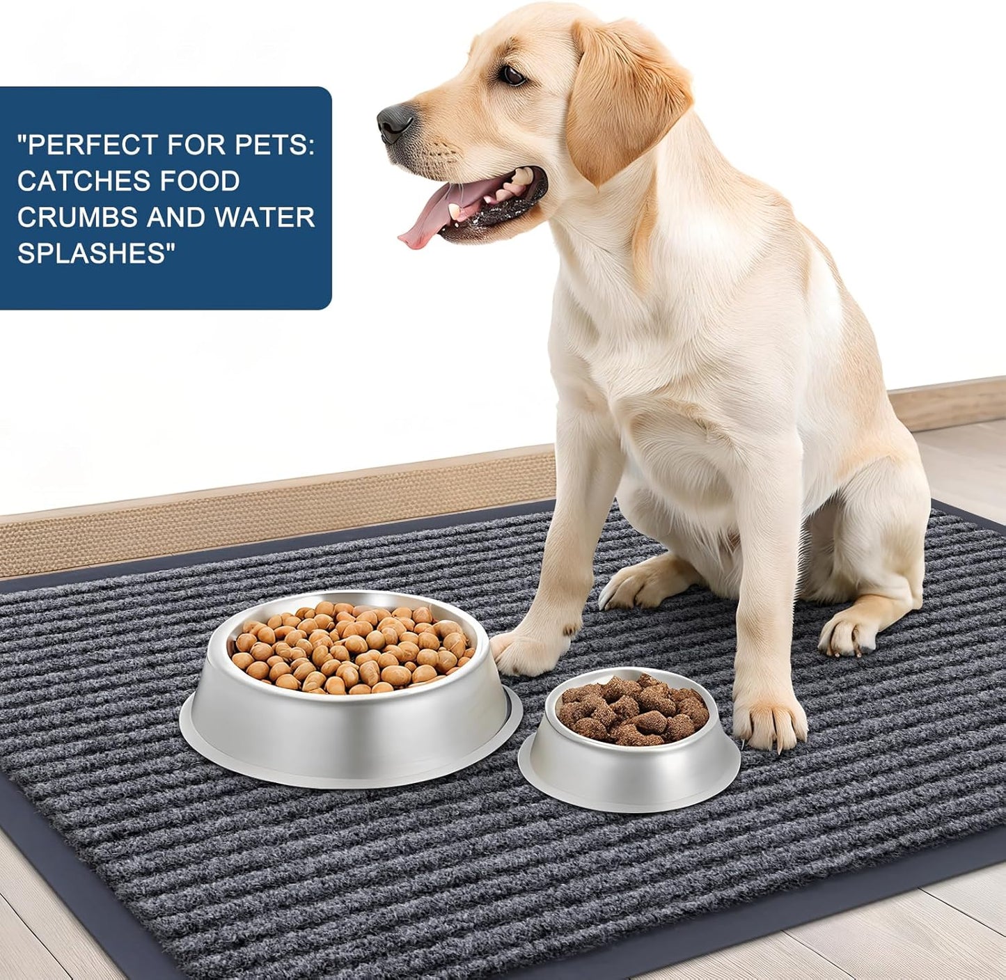 OLANLY Front Door Mat Indoor Outdoor Entrance, Waterproof Heavy Duty Doormat, Fade Resistant, Low Profile, Easy Clean Patio Porch Welcome Floor Mats for Entry, 36x24, Grey