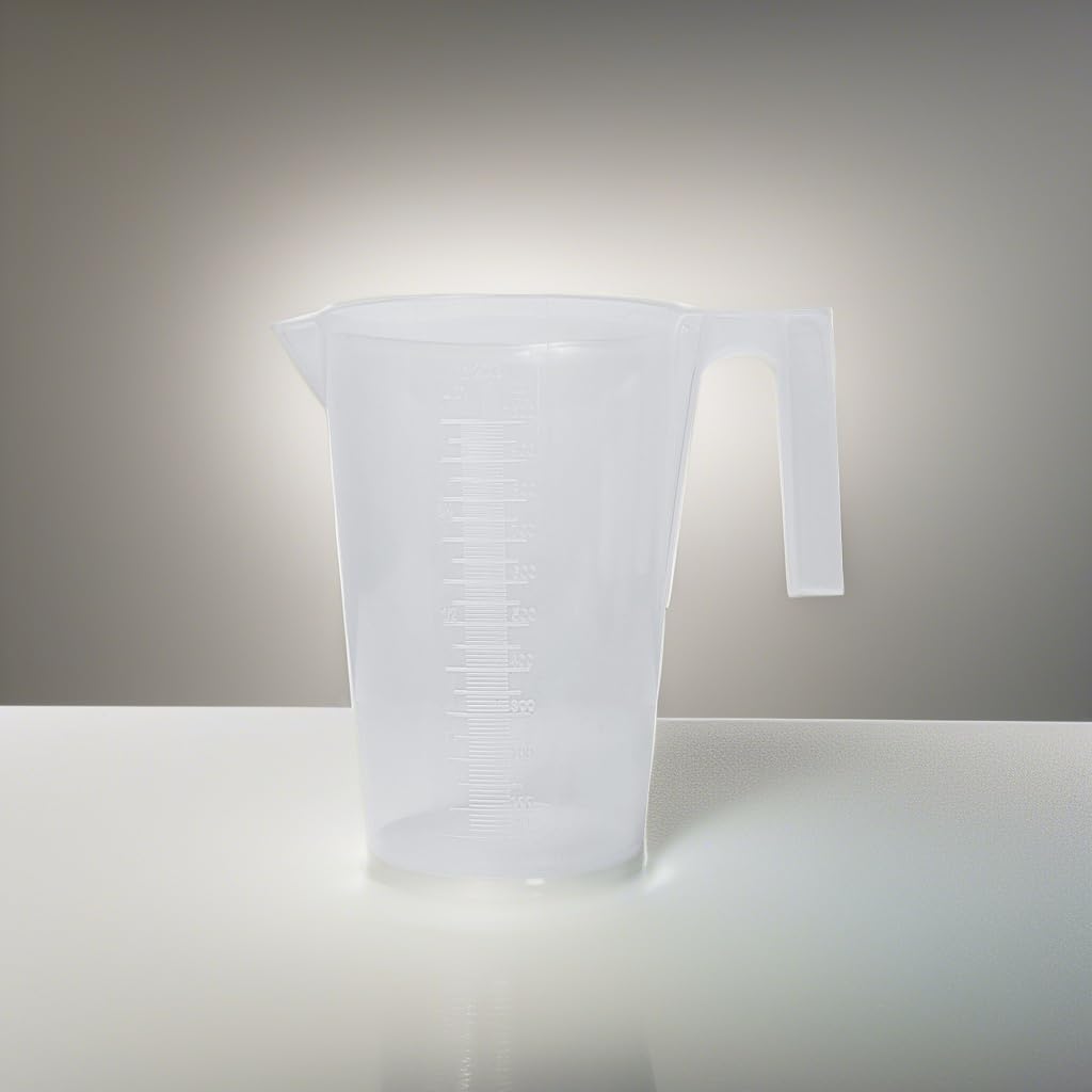 SP Bel-Art Tall Form 1000ml Polypropylene Graduated Pitcher, 10ml, Chemical-Resistant Measure Pitcher, Heat-Resistant to 121°C, Durable Shatterproof Design for Lab, Kitchen, and Industrial Use