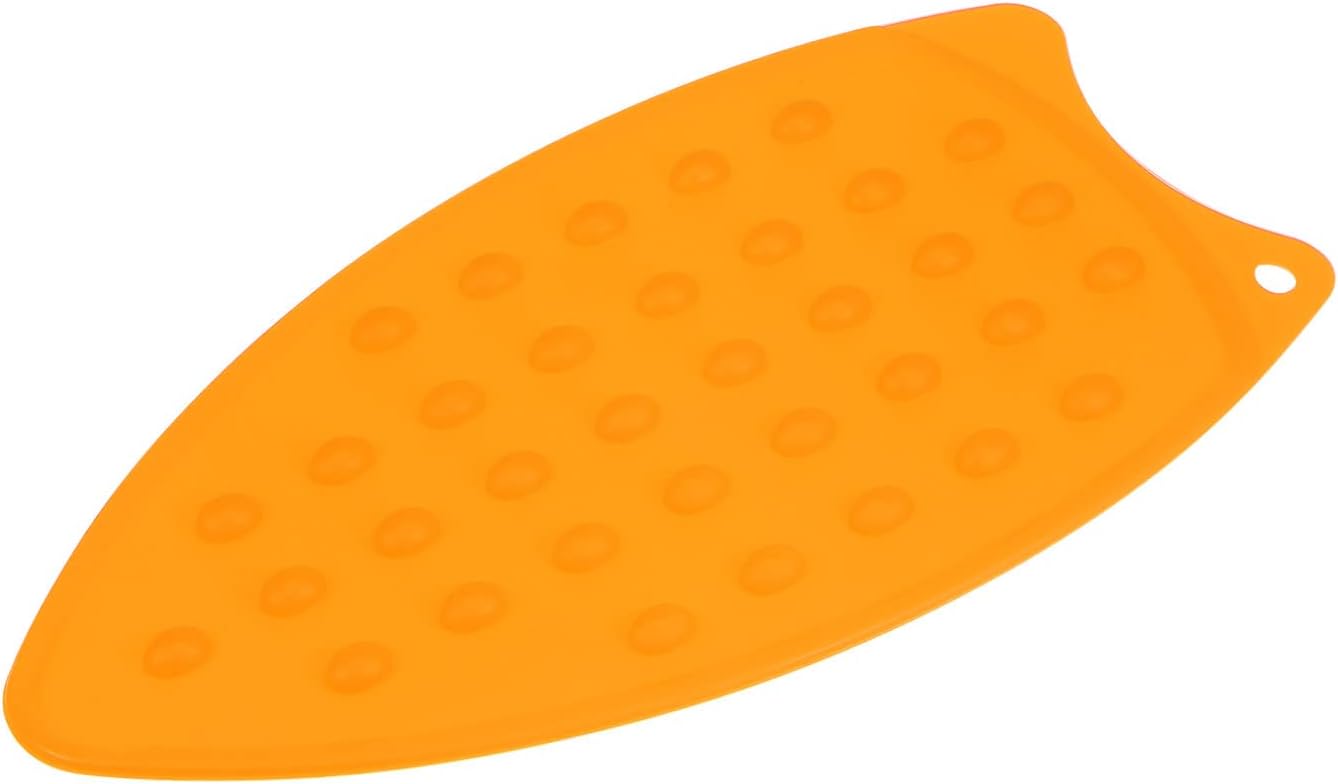 HARFINGTON Silicone Iron Rest Pad, Multipurpose Iron Hot Resistant Mat Iron Rest Plate for Ironing Board Hot Heat Resistant Steam Compact Mat, Orange