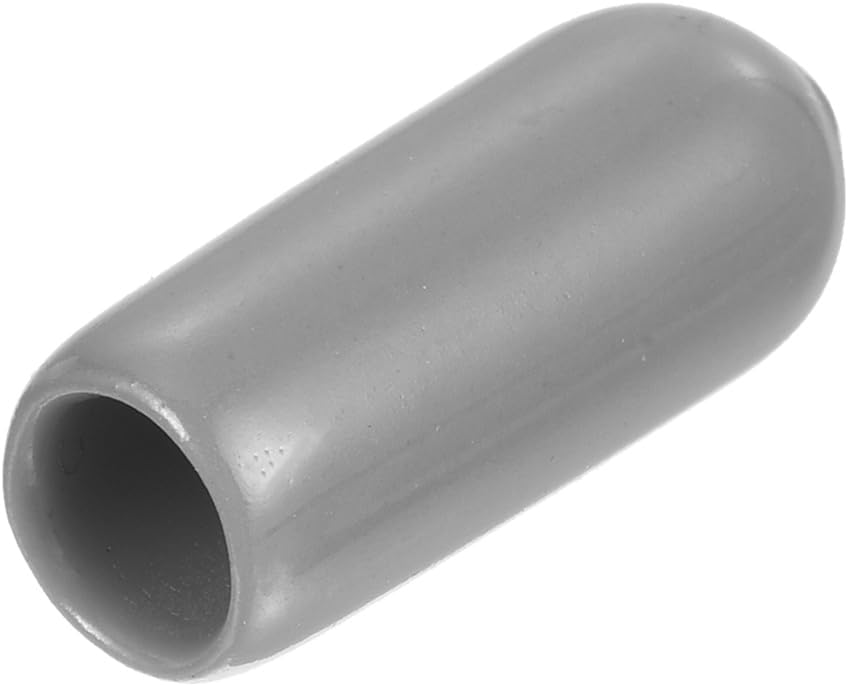 uxcell 20pcs Rubber End Caps Protective Caps 4.5mm ID Vinyl PVC Round Tube Bolt Cap Cover Screw Thread Protectors, Light Grey