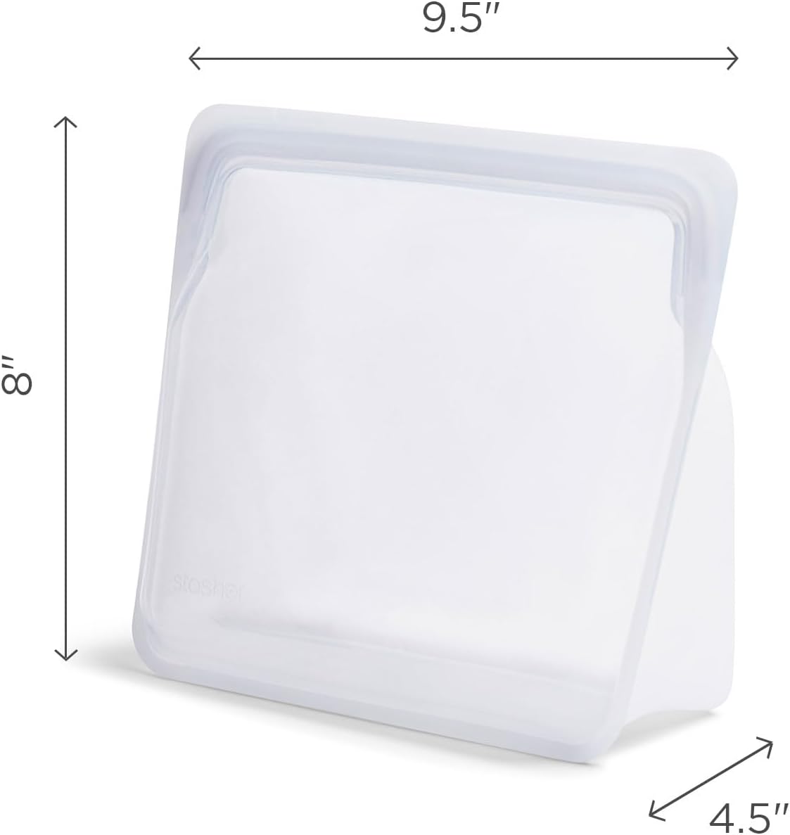 Stasher Premium Silicone Reusable Food Storage Stand-Up Bag Mega, Green, Microwave, Sous Vide, Dishwasher, Oven and Freezer Safe, BPA Free, Leak-free, Eco-friendly, 104 Oz