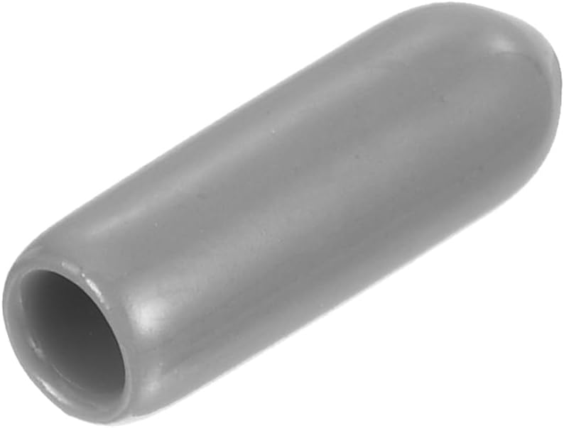 uxcell 20pcs Rubber End Caps Protective Caps 3.5mm ID Vinyl PVC Round Tube Bolt Cap Cover Screw Thread Protectors, Light Grey