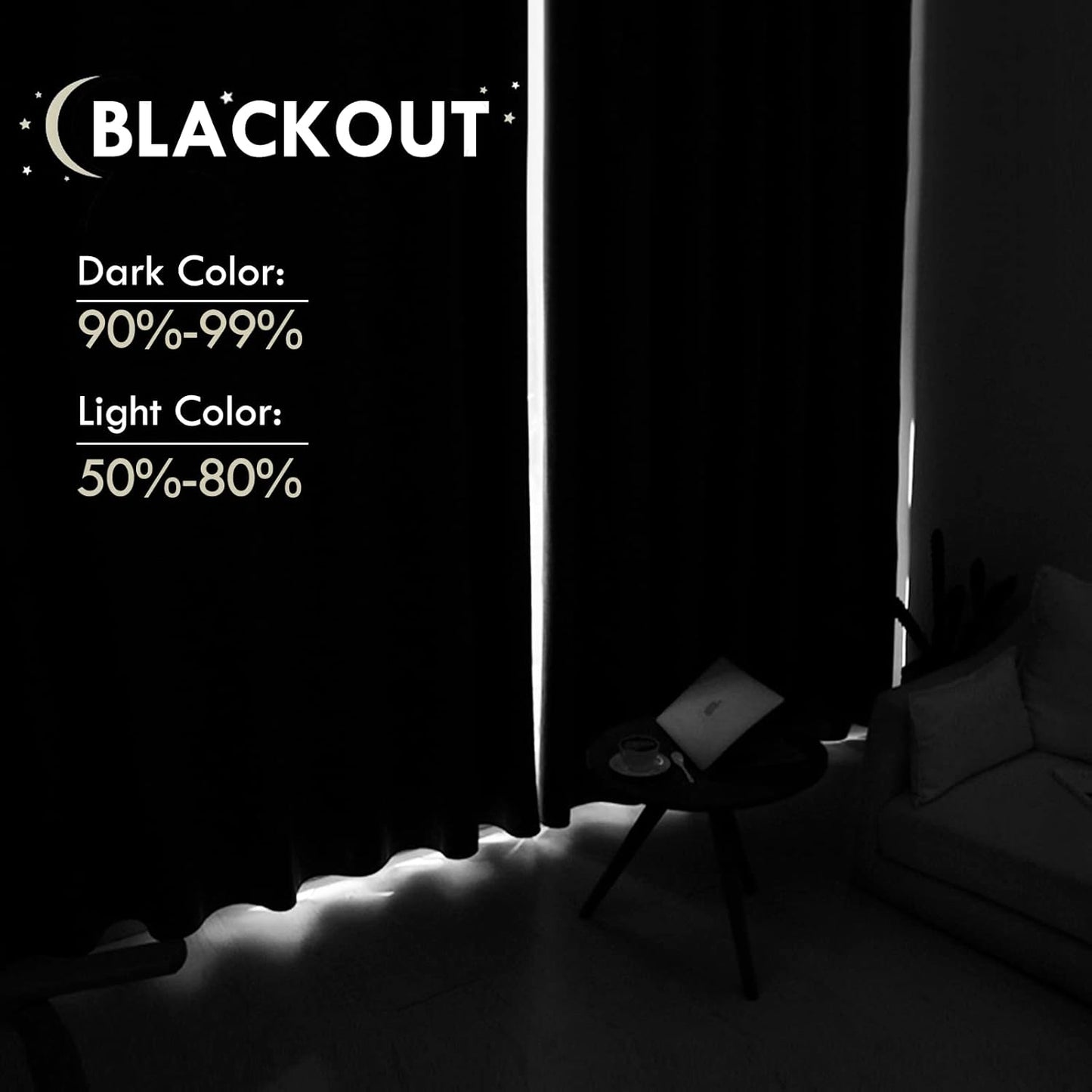 DWCN Blackout Curtains Room Darkening Thermal Insulated Bedroom Curtains Window Curtain Panels, 52 x 84 inches Long, Set of 2 Grey Rod Pocket Drapes