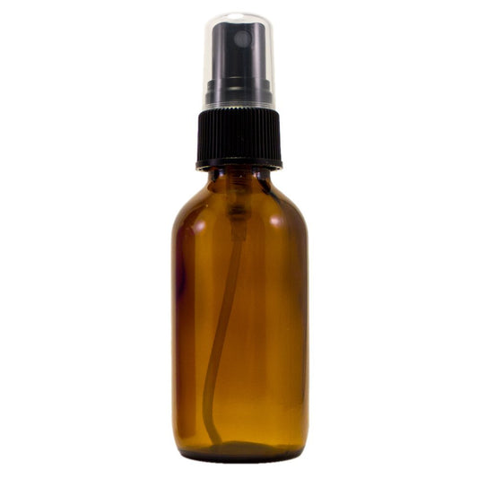 2 fl oz Amber Glass Bottle with Black Spray Cap (12 Pack)