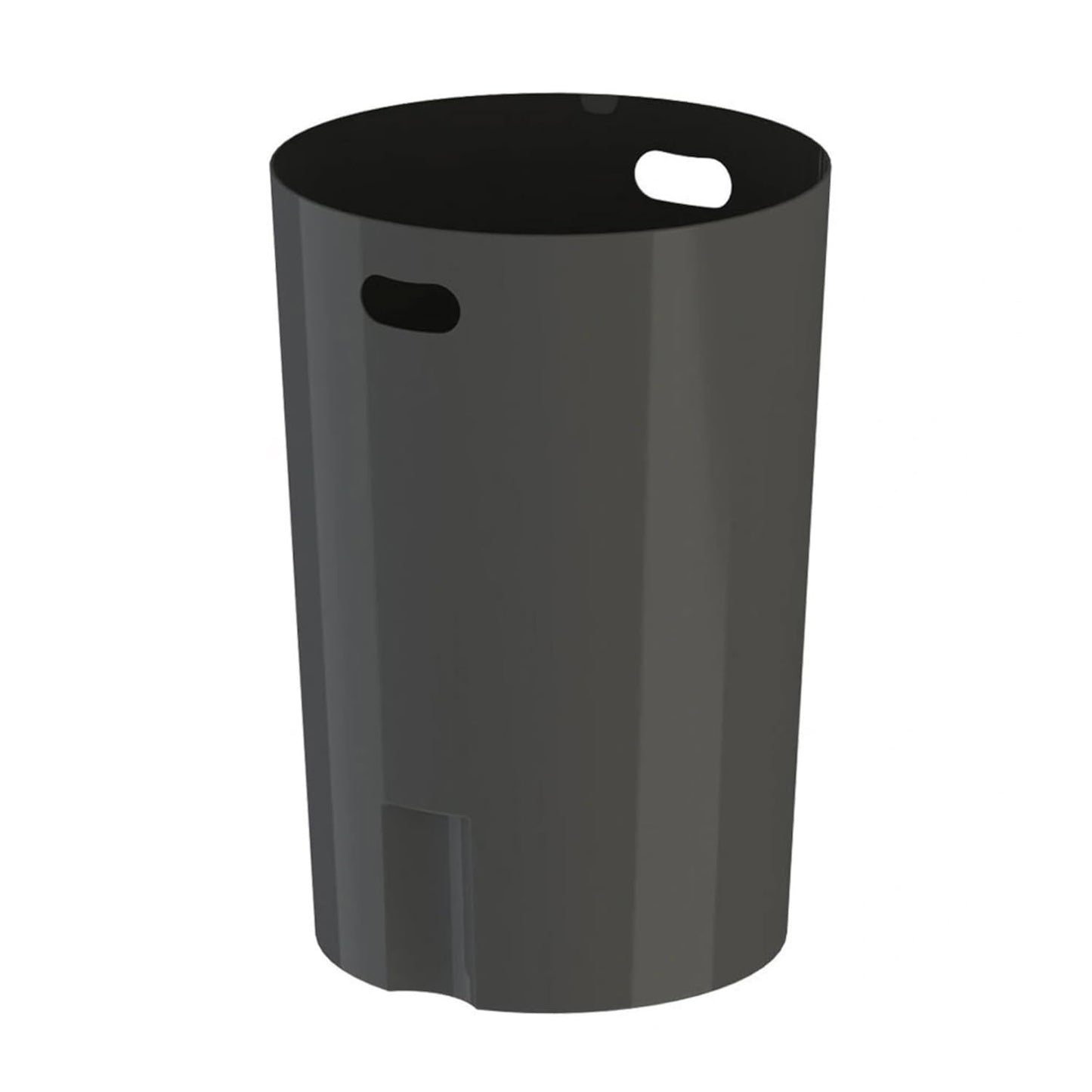 42 Gallon Slatted Circle 100% Recycled Plastic Commercial Outdoor and Indoor Trash Can with Push Open Dome Lid and Internal Liner | Great for Schools and Businesses - Black