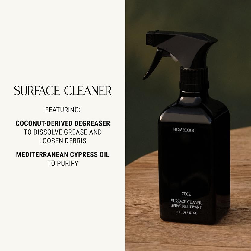 Homecourt All-Purpose Surface Cleaner Spray, Lifts Away Dirt, Smudges & Grease, For Bathroom, Kitchen & more, Clean Formula, Mandarin Basile, 16 fl oz, 2.0