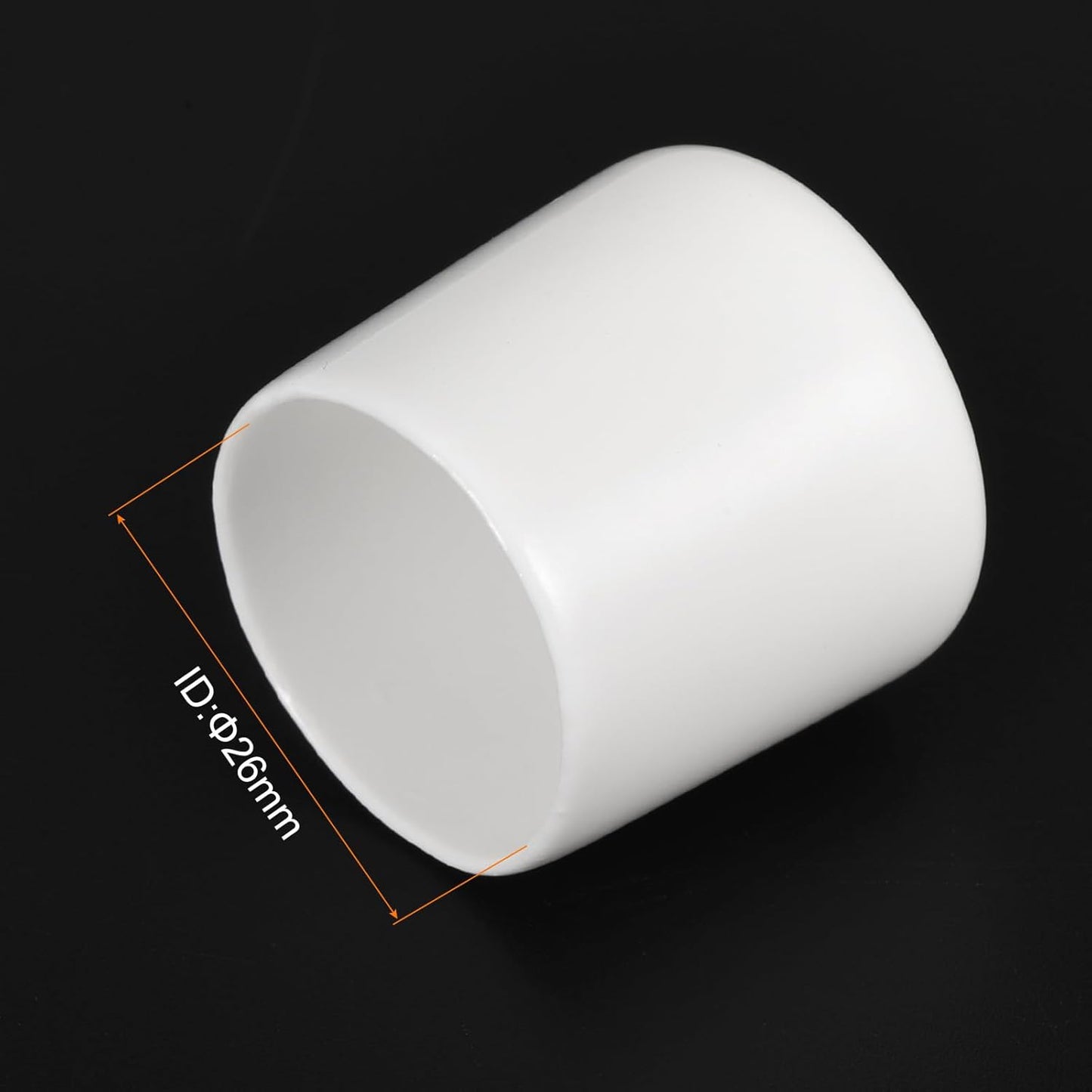 uxcell 20pcs Rubber End Caps 26mm ID Vinyl Round End Cap Cover Screw Thread Protectors White