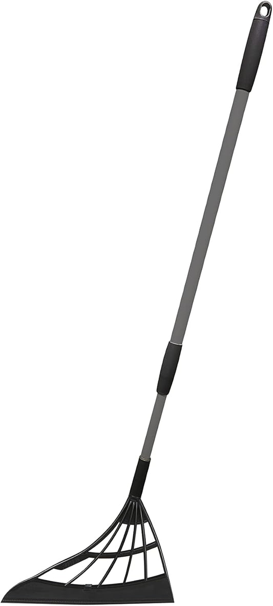 Original Broombi - All-Surface Silicone Broom, Squeegee, Pet Hair Remover - Smart Broom for Indoor Cleaning - Cleans Glass, Fine Dust, Hair, Liquids - for Smooth Floors, Rugs, Windows (Black)