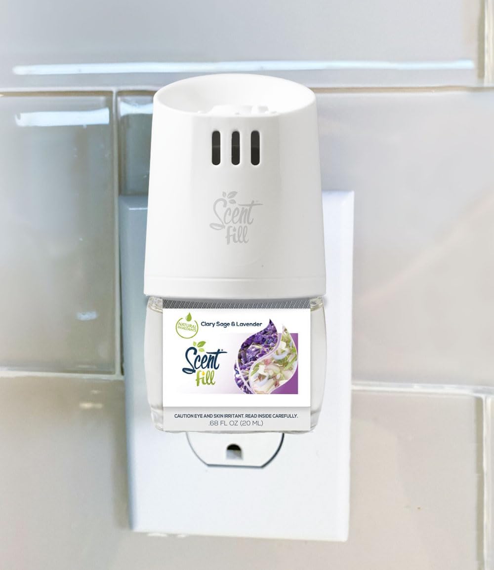 Scent Fill Clary Sage & Lavender Blend Plug in Air Freshener, 4 Scented Oil Refills