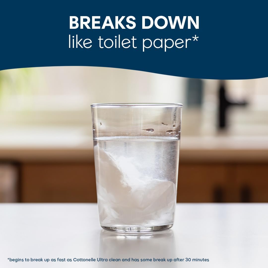 Cottonelle GentlePlus Flushable Wet Wipes with Aloe & Vitamin E, 1 Refill Pack, 168 Wipes Per Pack, Packaging May Vary