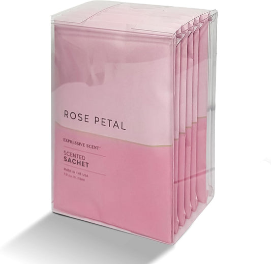 Expressive Scented Fresh Scent Pouches – Perfect Rose Petal Air Freshener – Home Fragrance & Closet Deodorizer for Drawers, Closets, Cars and Bathrooms – Long-Lasting Fresh Scent Sachets (6-Pack)