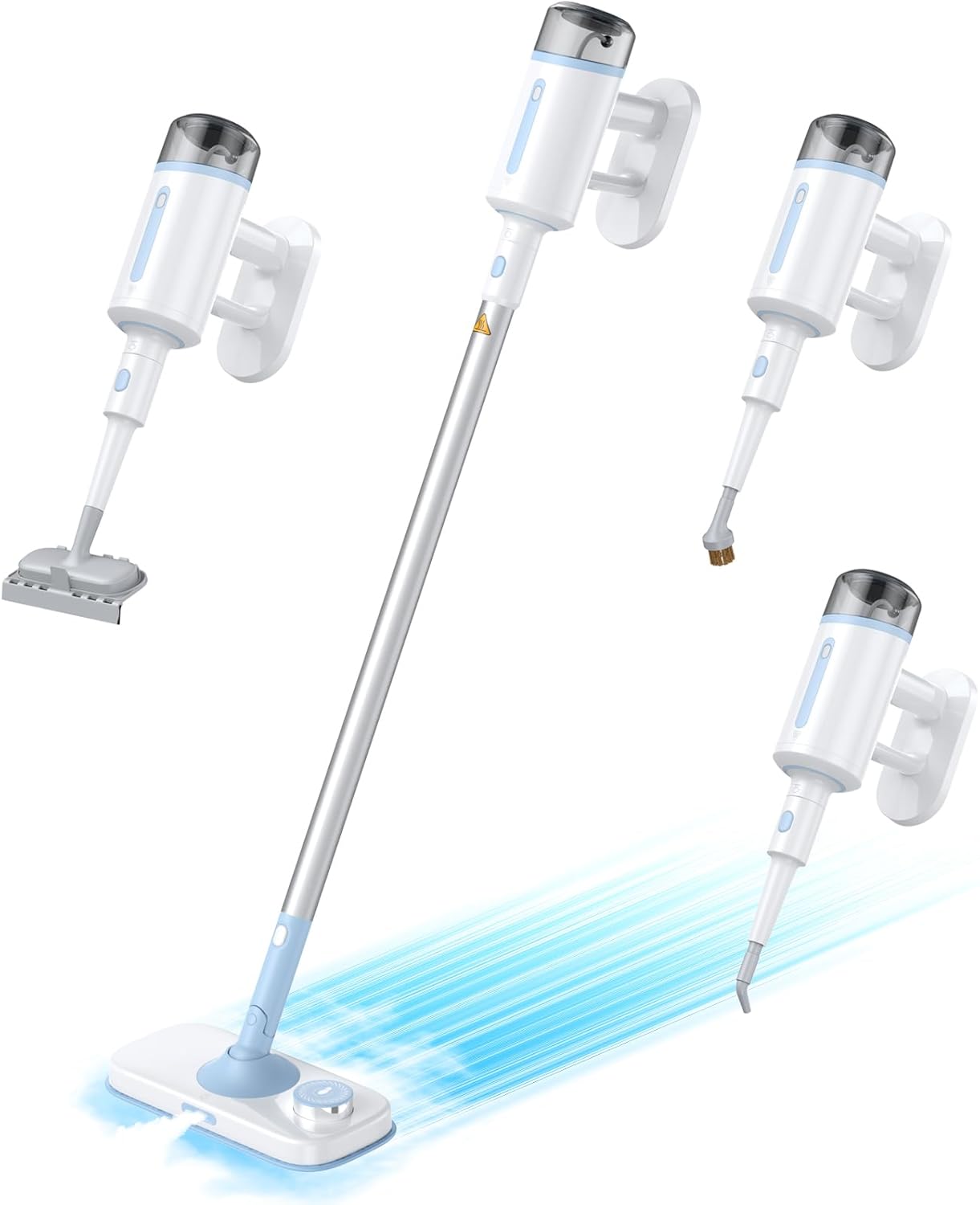 Steam Mop with Detachable Handheld Steamer Suitable for Hardwood, Tile, Laminate and All Floors, Powerful Steam Cleaner with Multipurpose Attachments Perfect for Other Home Cleaning