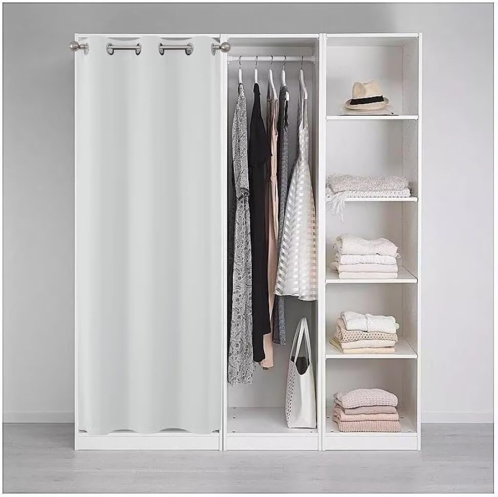 Joydeco Doorway Curtains Custom Size, Door Curtains for Doorways Closet Door Curtain, Curtain for Doorway Closet Curtains for Bedroom Closet Door Temporary Door(Custom Sise, Greyish White)