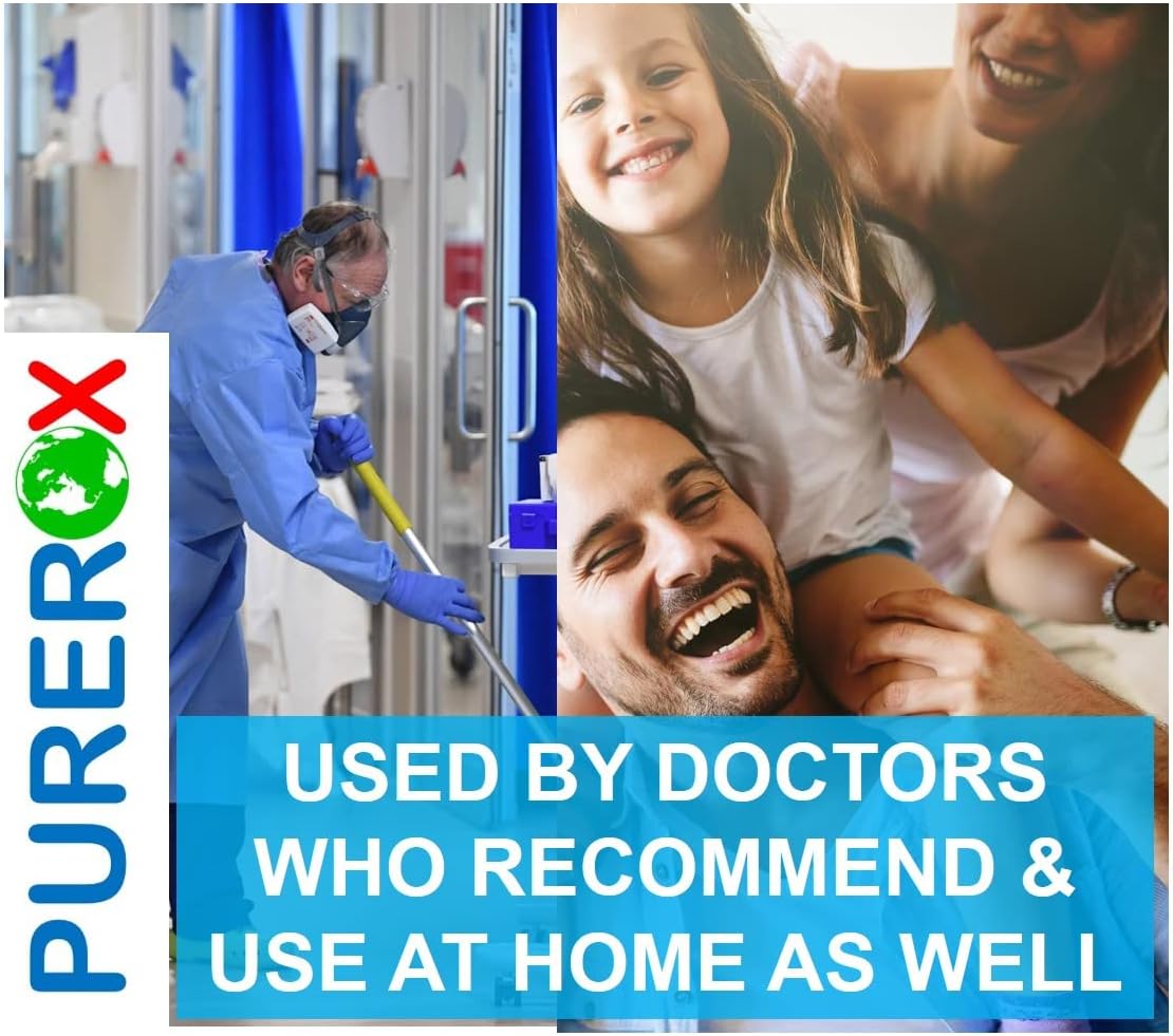 disinfectant (16oz, 2pk) Eliminate 99.9999% MRSA, Norovirus, Viruses, Fungus, Bacteria. Hospital Grade. Safe for Use Anywhere. No residue. Suitable for All Surfaces.