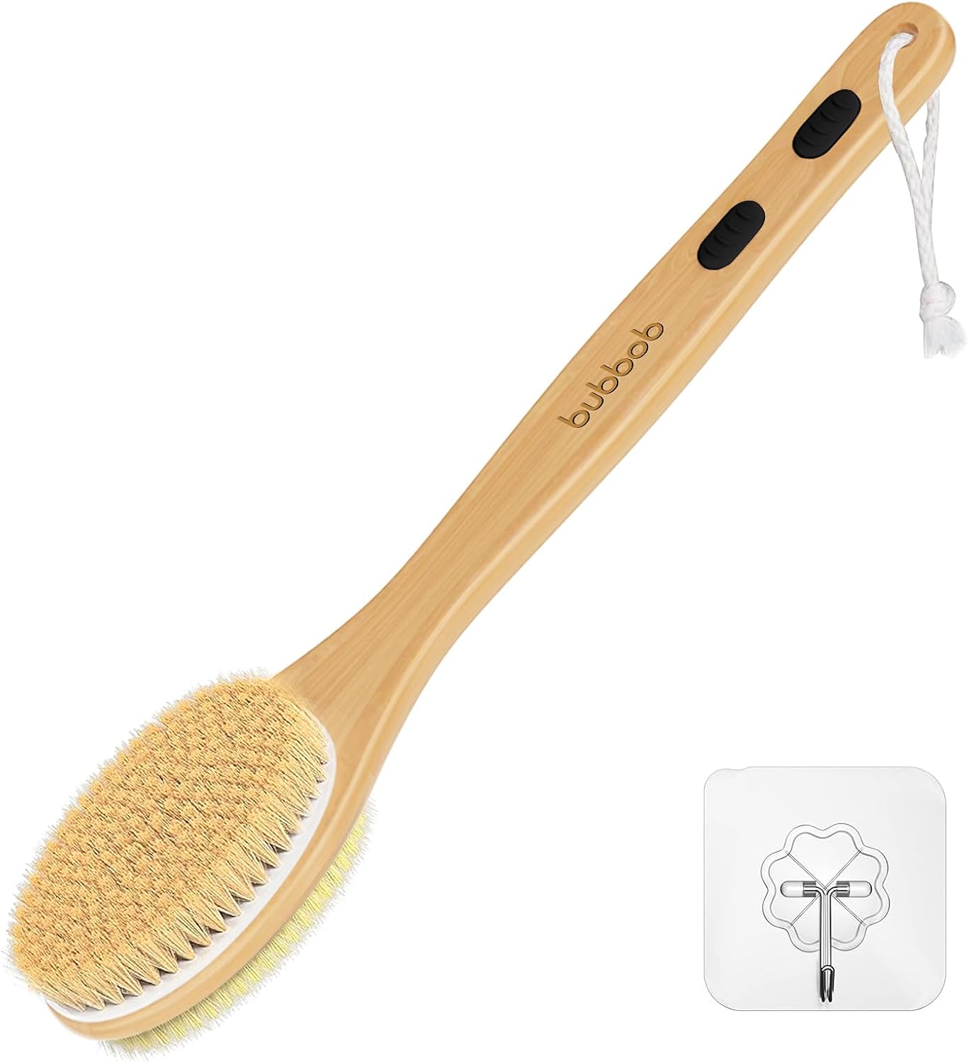 Back Scrubber for Shower,Bath Brush with Long Handle,Bath Brush Body Exfoliator for Wet or Dry Brushing,Men and Women (Black)