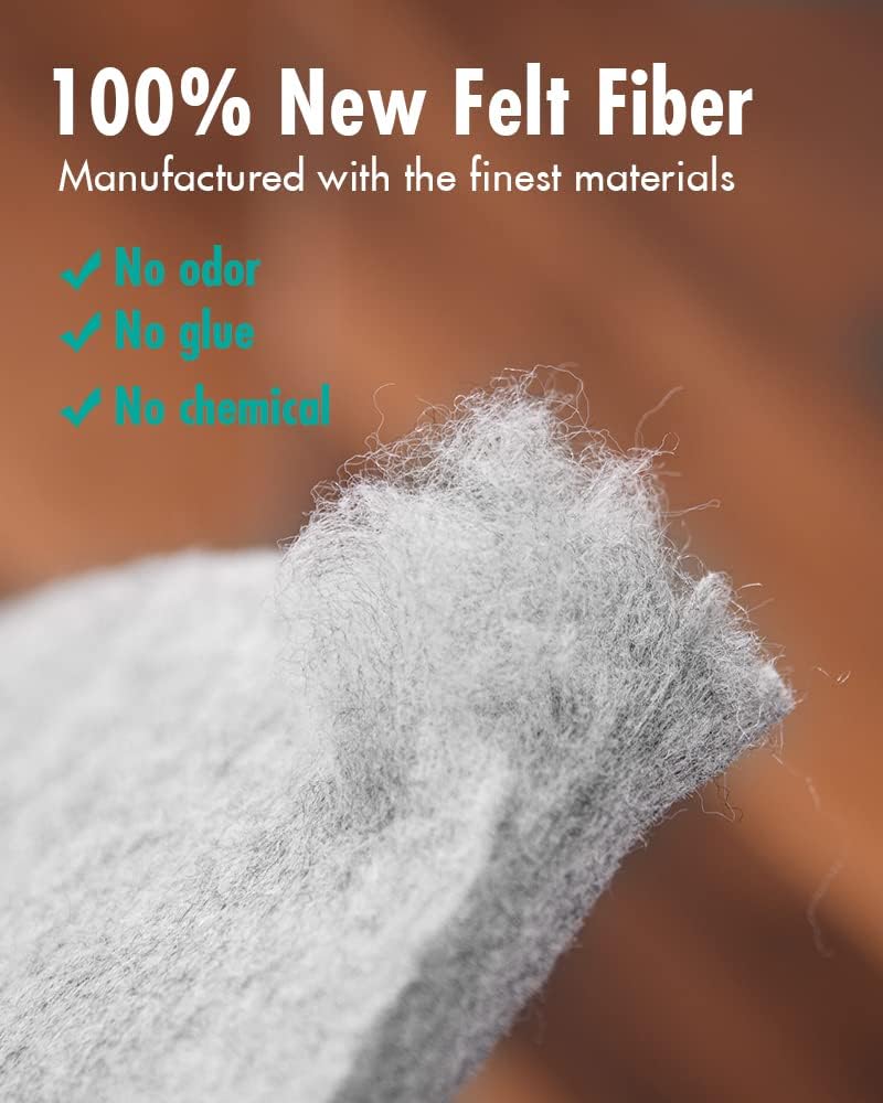 Double-Sided Non Slip Rug Pad Gripper - Upgraded 8x10 Feet 1/4” Thick Dual Surface Felt Under Rug for Area Rugs and Hardwood Floors,Super Cushioned Non Skid Carpet Padding