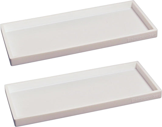 Countertop and Vanity Tray - 2 PC Large 11.7" Silicone Bathroom Trays, Counter Organizer, Dish Soap Sponge Holder Kitchen Sink Tray Organizer, Sink Caddy Toothbrush Key Kitchen Soap Trays