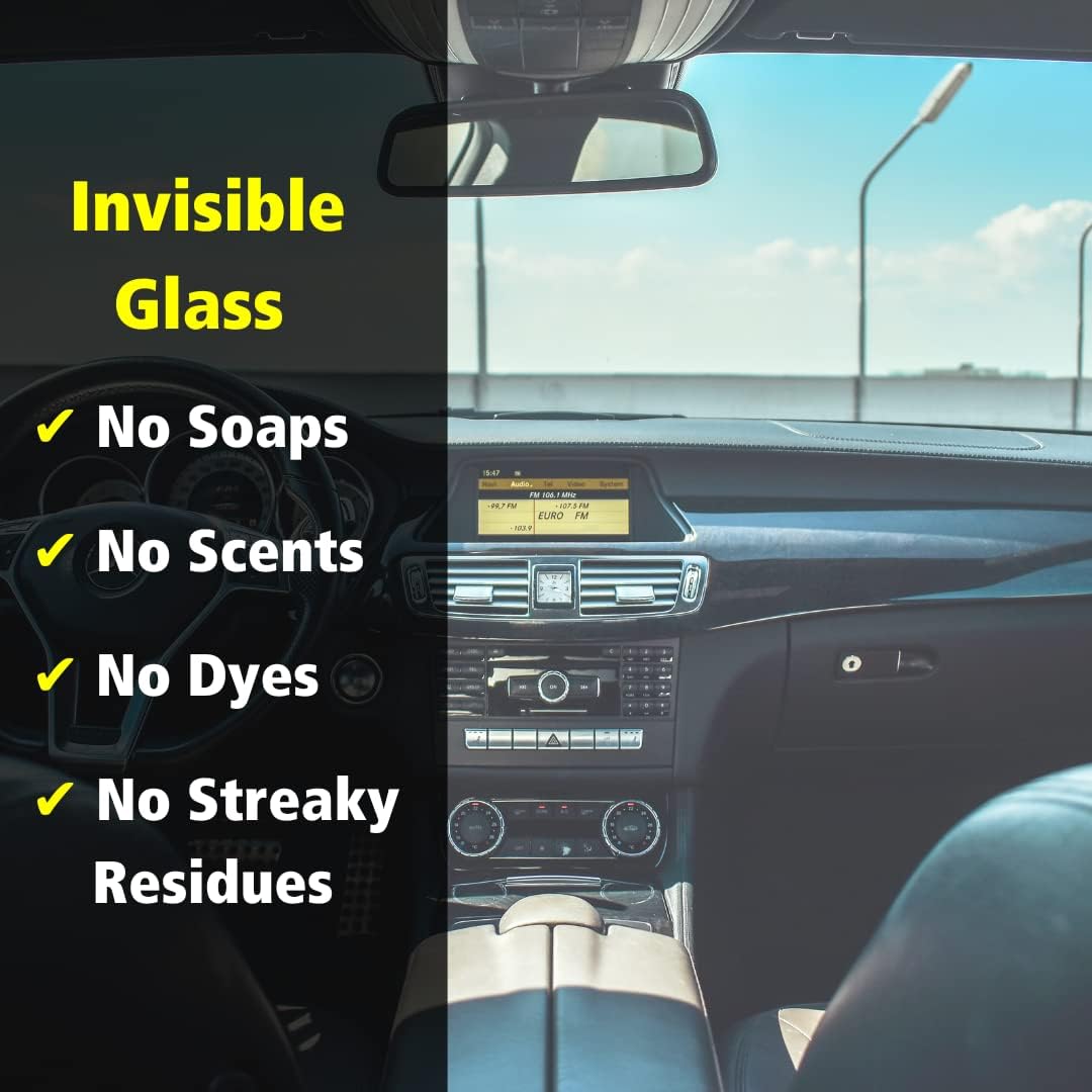 Invisible Glass 92163-6PK Premium Glass and Window Cleaner for Auto and Home Cleans Glass, Windows, Windshields, and More, Streak-Free, Ammonia-Free, Tint-Safe, 16 fl oz (Pack of 6)