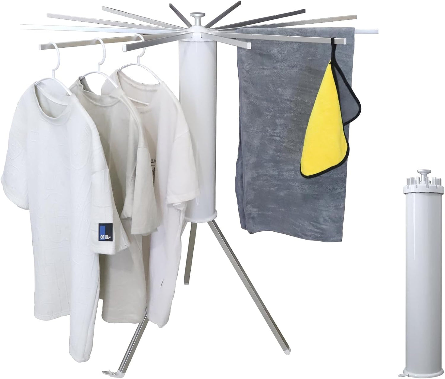 Clothes Drying Rack Tripod,Laundry Hanger Dryer Rack,Portable Foldable Drying Rack-Drying Rack Clothing Laundry Bedroom Household Aluminum-12rods