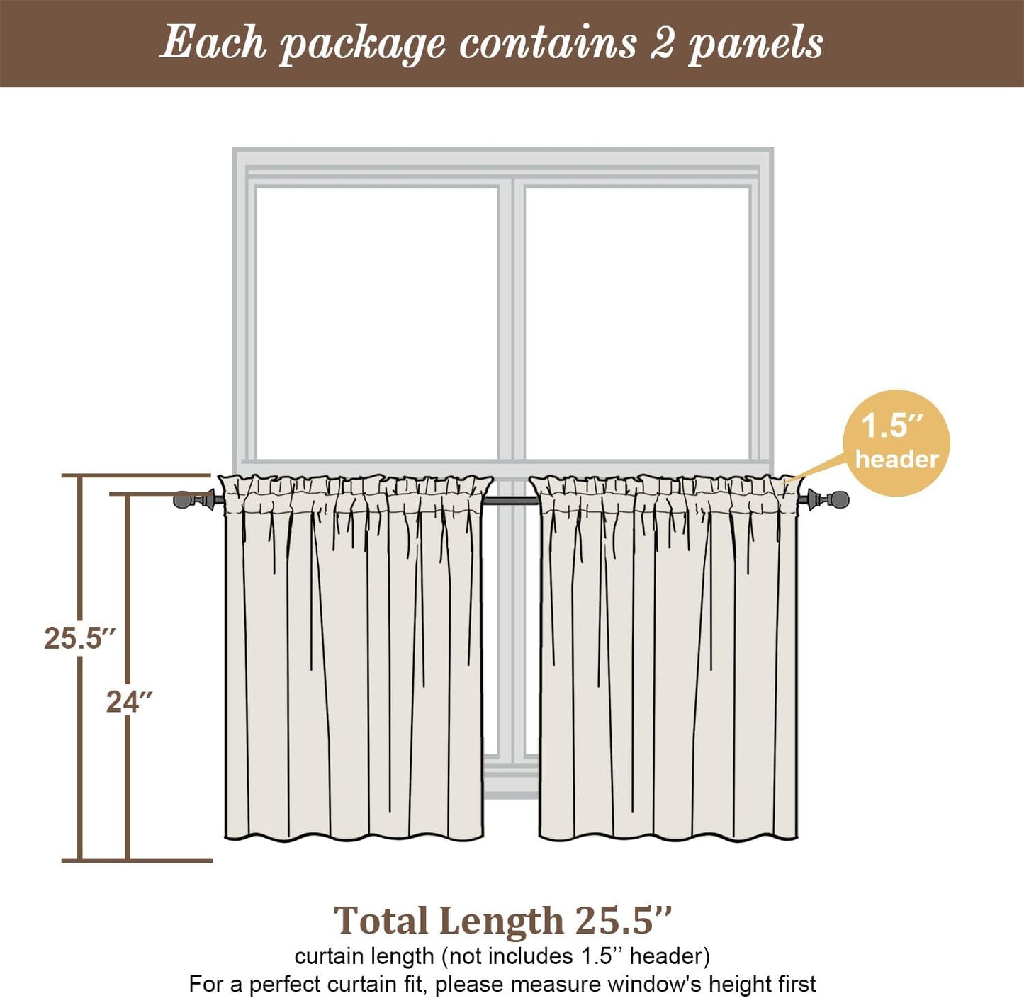 Chyhomenyc Sheer Yellow Tier Curtains 24 Inch Length, Small Window Curtains Treatment for Bathroom Living Room Basement, Short Rod Pocket Cafe Curtain, 42W x 24L Inches, 2 Panels