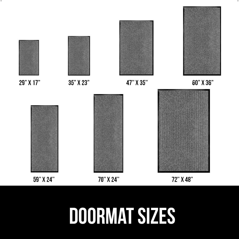 GORILLA GRIP Traffic Guard Door Mat, 72x48, Heavy Duty Welcome Mats, Commercial Office Space Doormat, Waterproof, Fade Resistant, Strong Rubber Backing, Low Profile, Shoe and Boot Scraper, Light Gray