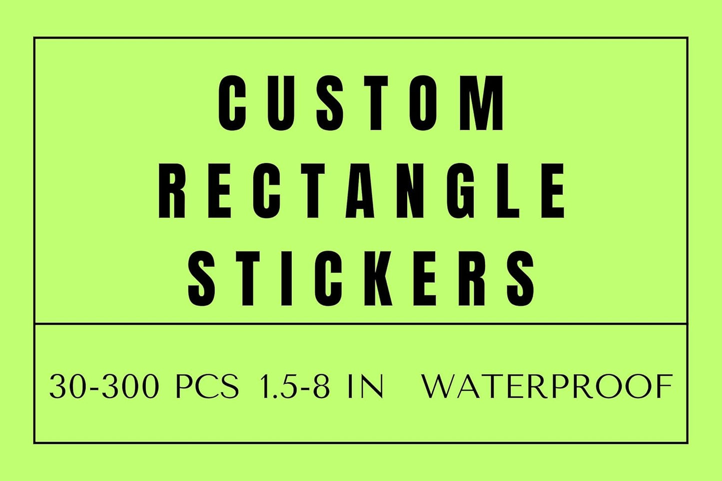 Custom Rectangle Stickers for Business Logo, Custom Rectangle Labels for Candle Jar Coffee, 30-300 pcs, Waterproof Glossy Vinyl Stickers, Upload Your Design (1.5x1 in)