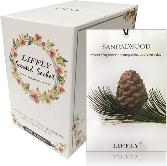 14 Packs Sandalwood Scented Sachets Bag for Drawer and Closet Long Lasting Gift