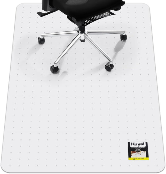 Kuyal Office Chair Mat for Carpet, 32x48 Clear Heavy Duty Computer Chair Mat, Under Desk Protector Carpeted Floors Mat, Easy Chair Movement,Ship Flat