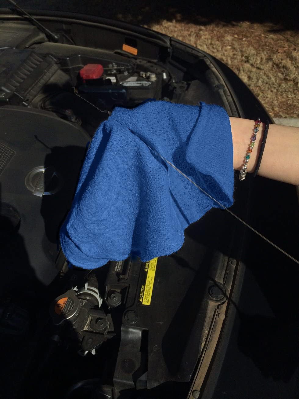 Avalon Towels Cotton Shop Rags – (Pack of 100) Size 12x14 Inches Cleaning Rags – Absorbent Shop Towels and Multipurpose Cleaning Towels for Automobiles, Industries, Garage and Homes (Blue)