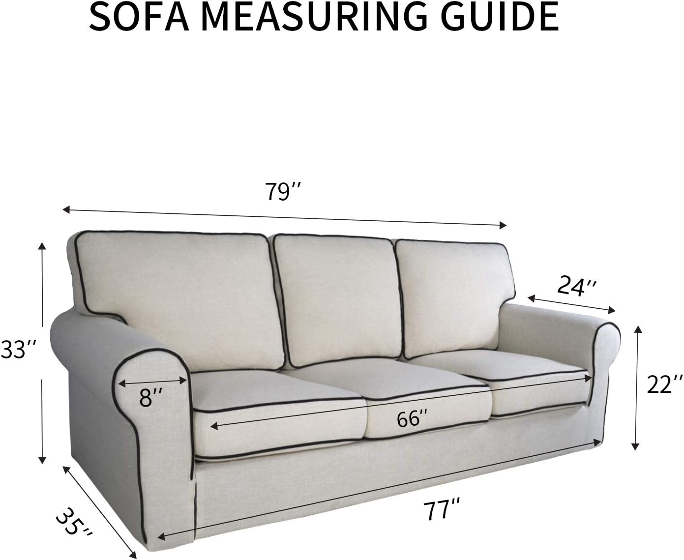 PureFit Reversible Quilted Sofa Cover, Water Resistant Slipcover Furniture Protector, Washable Couch Cover with Non Slip and Elastic Straps for Kids, Dogs, Pets (Sofa, Beige/Beige)