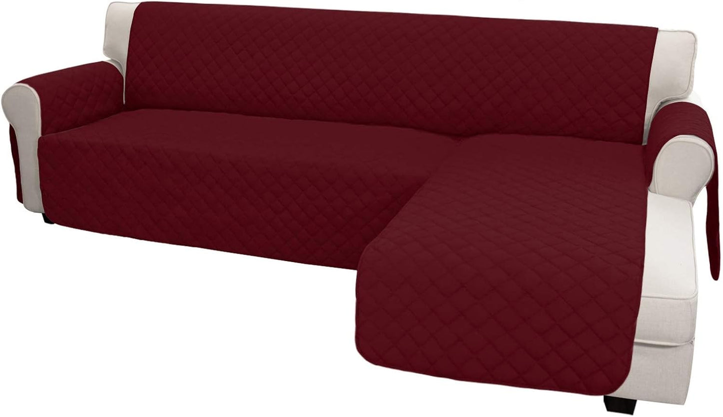 Easy-Going L Shape Sofa Slipcover Chaise Reversible Protector Cover for Pets Dog (X-Large, Christmas Red)