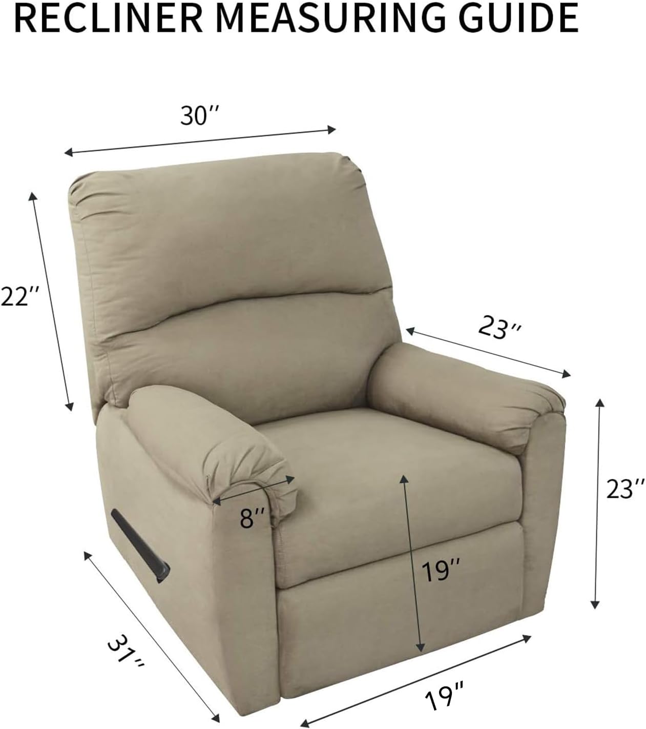 PureFit Reversible Quilted Sofa Cover, Water Resistant Slipcover Furniture Protector, Washable Couch Cover with Non Slip and Elastic Straps for Kids, Dogs, Pets (Small Recliner, Pink/Beige)