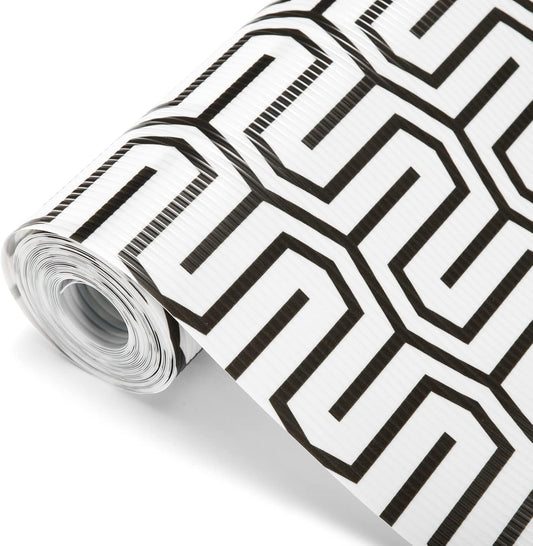 Glotoch Shelf Liner 17.5" x30 ft- Non Adhesive Refrigerator, Kitchen, Drawer Liners, Waterproof and Durable Fridge Table Place Mats for Cupboard, Cabinet, Drawer Liner，White Labyrinth