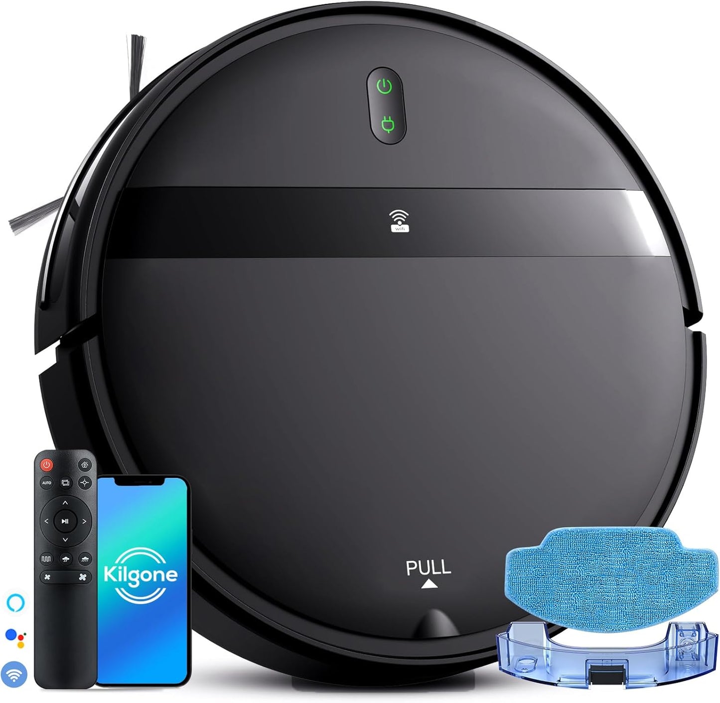 Robot Vacuum and Mop Combo, App/Alexa Control, Smart Robot Vacuum Cleaner, Ultra-Thin, Automatic Recharge Robotic Vacuum Cleaner for Pet Hair/Carpet/Hard Floor