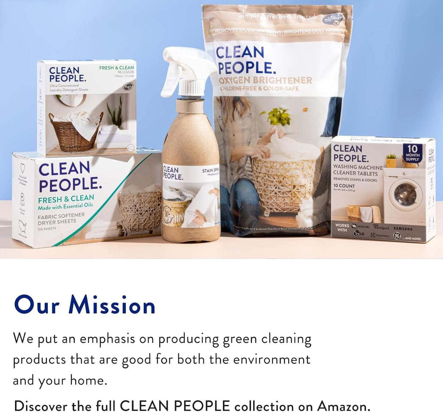 The Clean People Liquid Laundry Detergent - Recyclable Packaging, Stain Fighting - Ultra Concentrated, Laundry Soap - Spring Scent, 50 fl oz