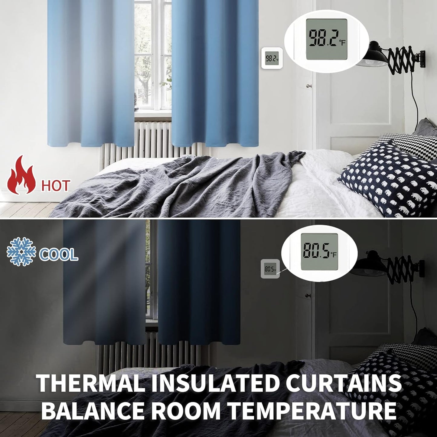 BGment Denim Blue Curtains 84 Inches Length for Living Room - Pocket Thermal Insulated Room Darkening Drapes for Bedroom Kids Nursery Dining, 42 x 84 Inch, 2 Panels