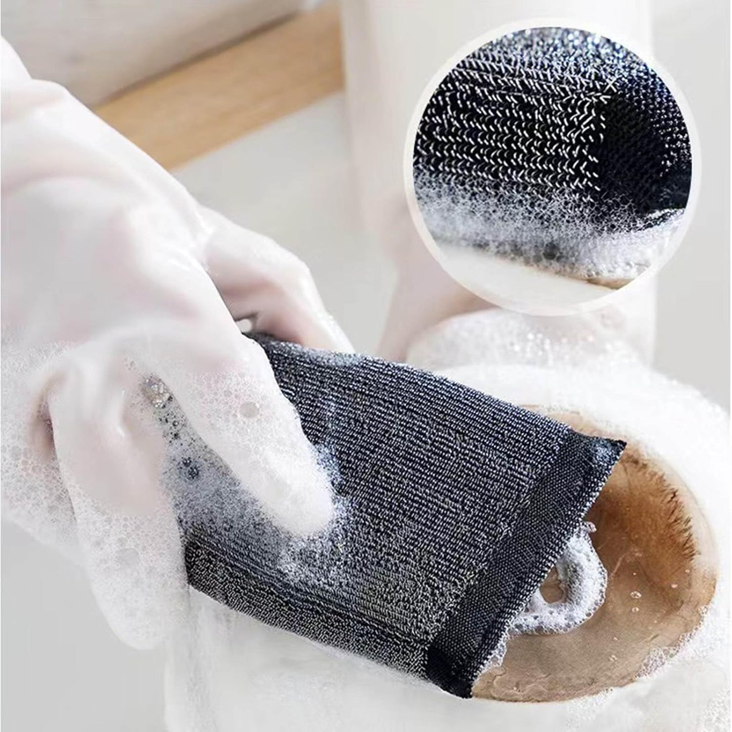 Steel Wool Scrubber Dish Sponges - Kitchen Scrubbing Pads Pot Scrubber for Kitchen Non Scratch, Soft and Fast sponges for Cleaning (6 Pack)
