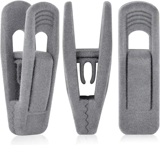 Grey Velvet Hangers Clips (80-Pack), Non-Slip Strong Velvet Hangers Clips for Velvet Skirt Hangers, Velvet Pants Hanger Velvet Clips Fit for Thin Velvet Clothes Suit Hangers