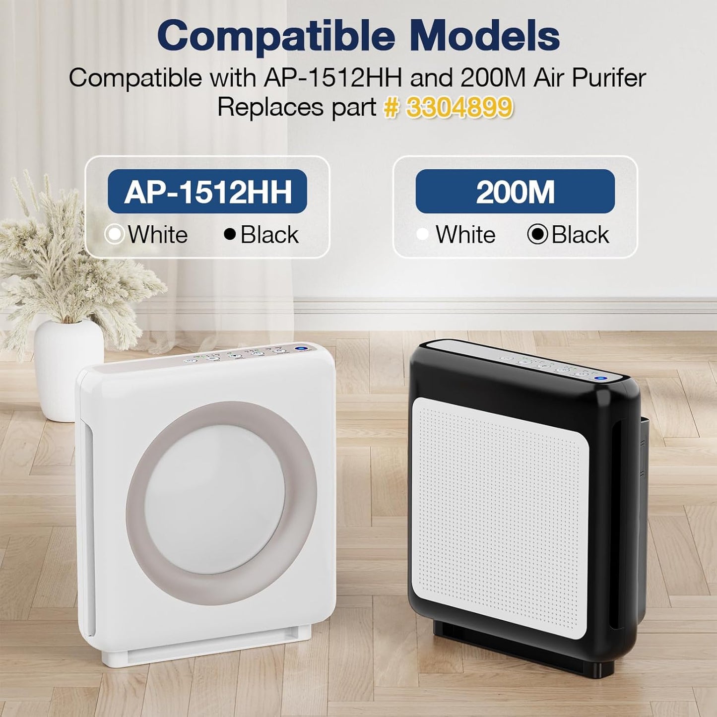 AP-1512HH Air Purifier Replacement Filter Set for Coway Airmega AP-1512HH and and Airmega 200M air Purifier, 2 HEPA and 6 Carbon Filters, Compared to Part #3304899