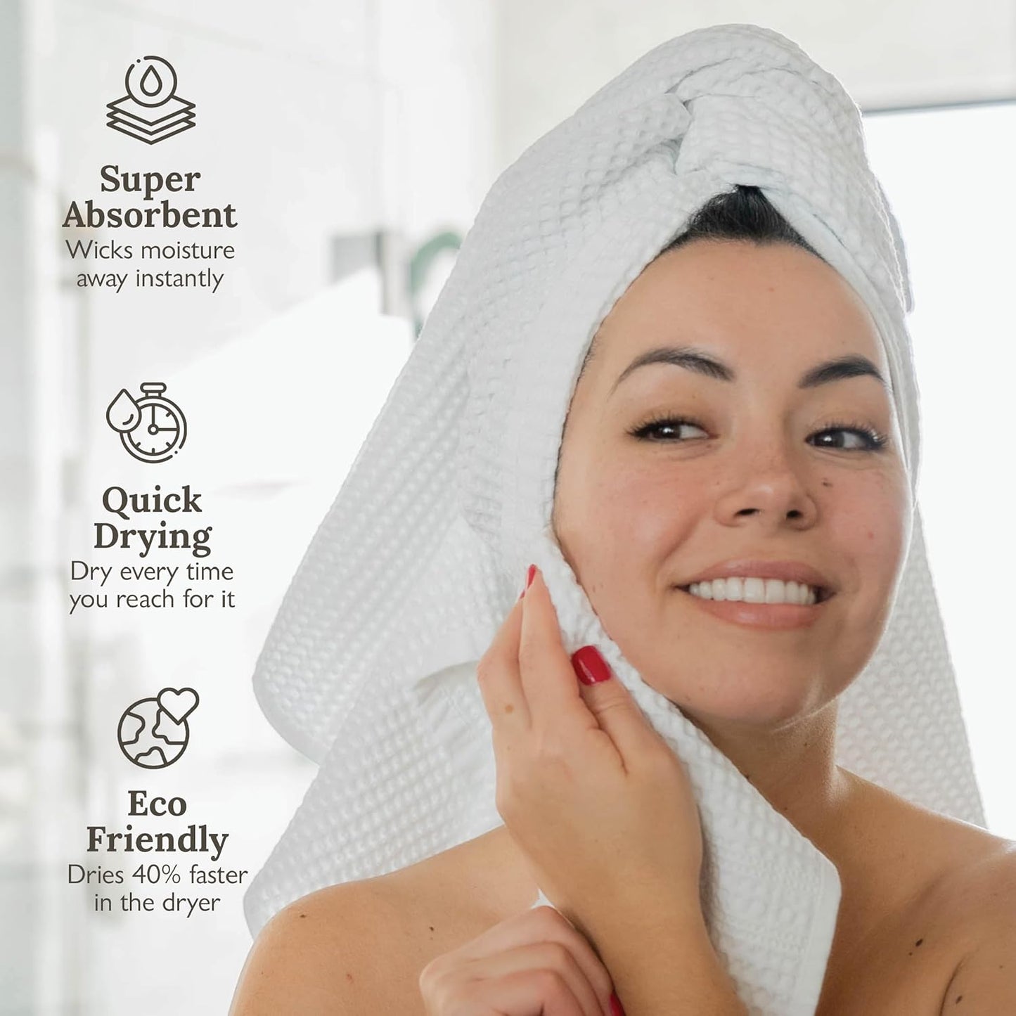 GILDEN TREE Waffle Towels Wash Cloths for Showering, Exfoliating Washcloth Face Towels, Quick Dry Towel Cotton Washcloths Set of 4, Classic Style (Cream)