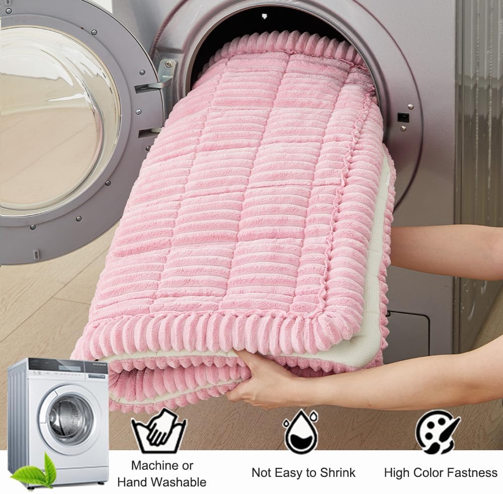 Couch Cover for Dogs Washable, Fuzzy Pet Couch Covers for 3 Cushion Sofa Pet Friendly, Non Slip Sofa Cover (Pink, 27.6" x 70.9"/70 x 180cm)