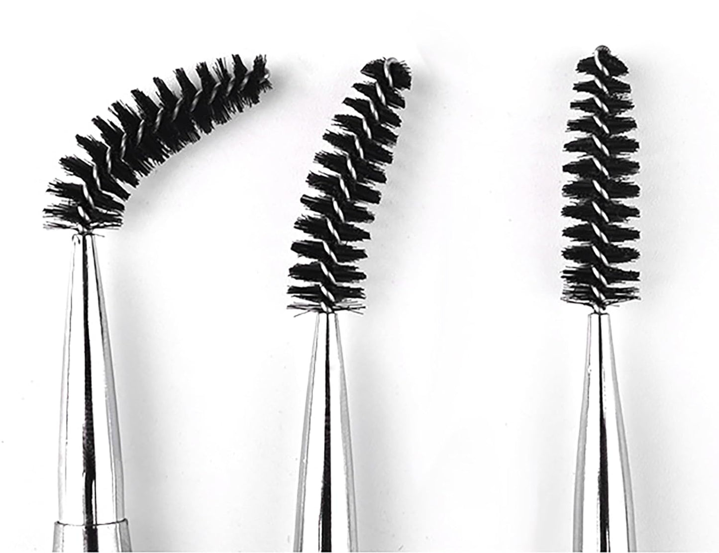 2PCS Mascara Brushes, Eyebrow Eyelash Brushes, Mascara Wands Spooly Applicators, Eye Brushes, Portable Cosmetic Brushes with Cap Spoolies Brushes for Eyelash Extensions and Eyebrows, Black
