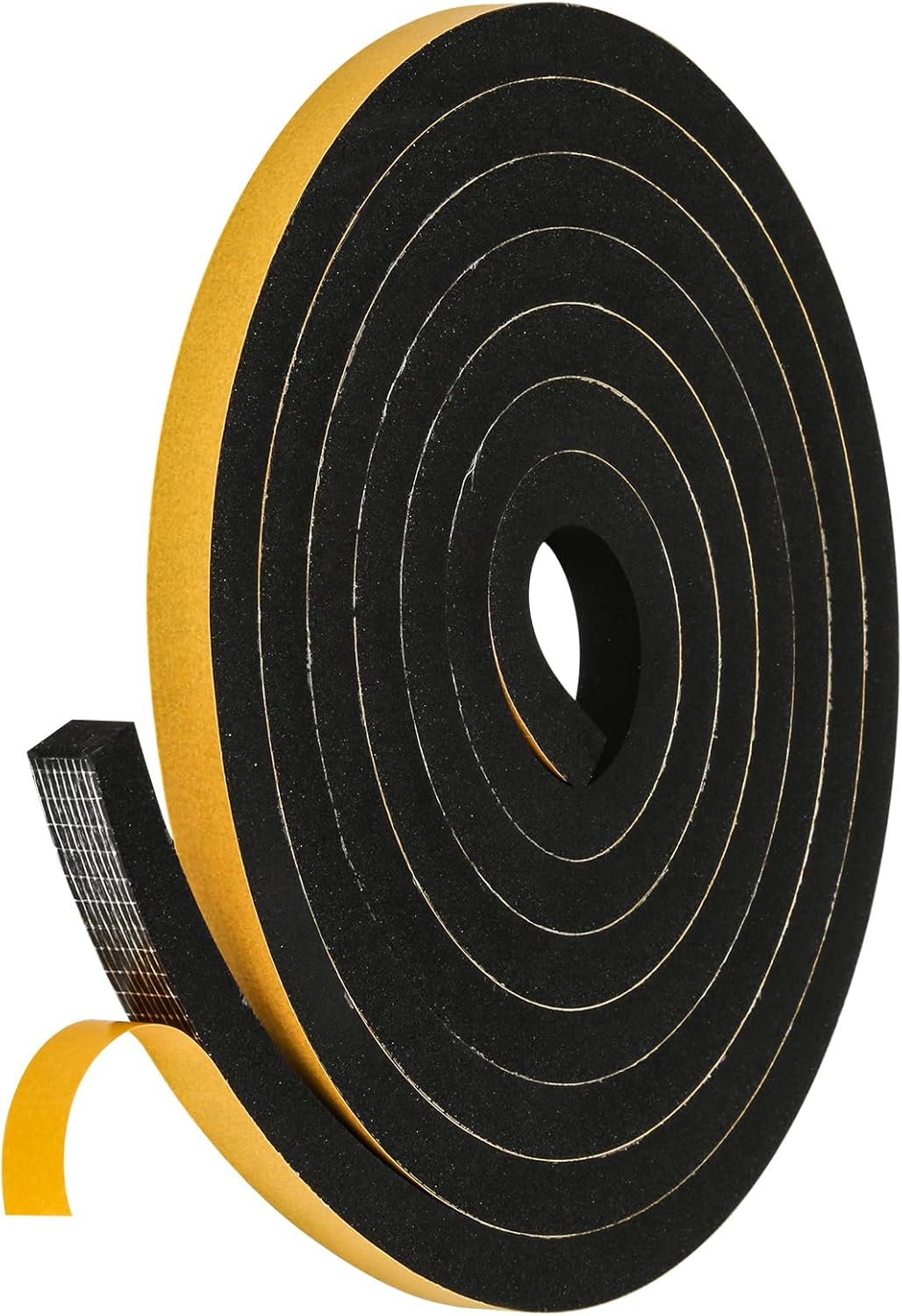 Weather Stripping Seal for Door Window, High Density Foam Tape, Soundproofing, Insulation Strip, Door Sealers for Door Frame (Black, 1/2 Inch X 1/2 Inch X 10Feet)