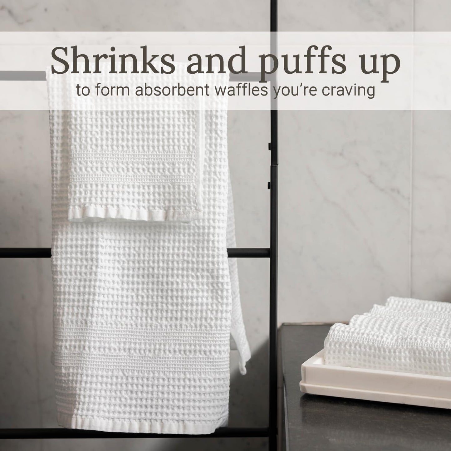 GILDEN TREE Waffle Bath Sheet Large Bath Towels Quick Dry Thin Body Towels, 40x80 Oversized Bath Towels for Adults, Classic Style (White)