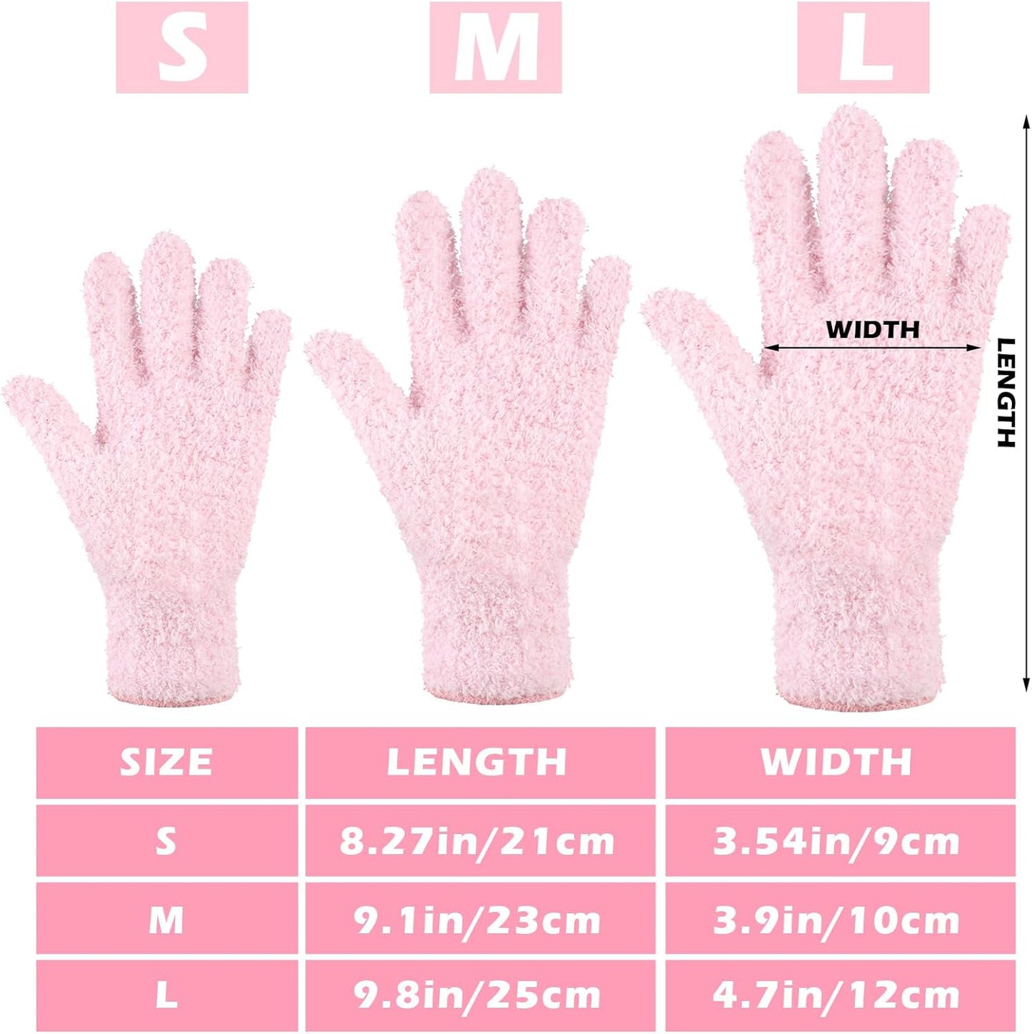 Patelai 3 Pairs Microfiber Plant Dusting Gloves Leaf Cleaning Gloves for Indoor Plants, Blinds, Furniture, House (Large,Green Yellow, Water Blue, Pink)